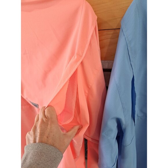 Lot of 2 Columbia PFG Omni-Shade Long-Sleeve Fishing Shirts Coral Blue Vented L - Picture 7 of 16